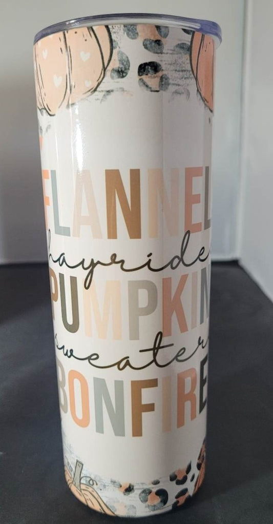 Flannel, Pumpkin, Bonfire Tumbler