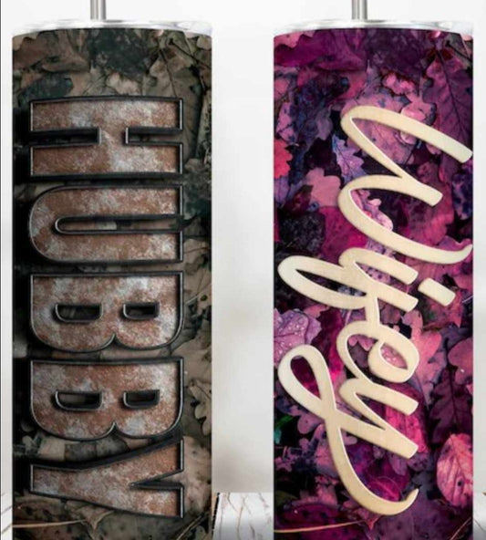 Hubby and Wifey Camo Tumbler Set