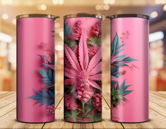 Pink Mary Jane Leaf Tumbler